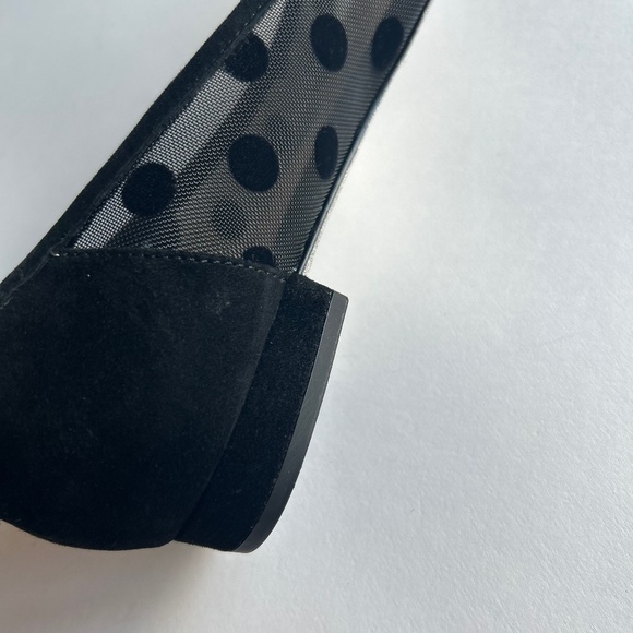 J. Crew Black Suede Textile Polka Dot Square Toe Flats size 7 - Picture 13 of 13